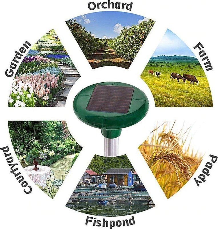 Tech-Led Solarny odstraszacz kretów gryzoni nornic myszy ryjówek Solarny odstraszacz kretów gryzoni nornic myszy ryjówek