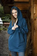 Bluzy damskie - Bluza damska RAGLAN KSENIA Długa Petrol - miniaturka - grafika 1