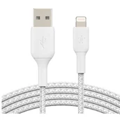 Kable USB - Belkin Kabel Boost Charge Braided USB-A do Lightning 1m, biały 745883788736 - miniaturka - grafika 1