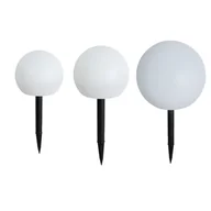 Lampy ogrodowe - QAZQA Set van 3 buiten vloerlampen wit incl. LED solar IP44 - Ludger - miniaturka - grafika 1