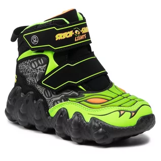 Śniegowce damskie - Skechers Śniegowce Wild Breeze 400111L/BKLM Black/Lime - grafika 1