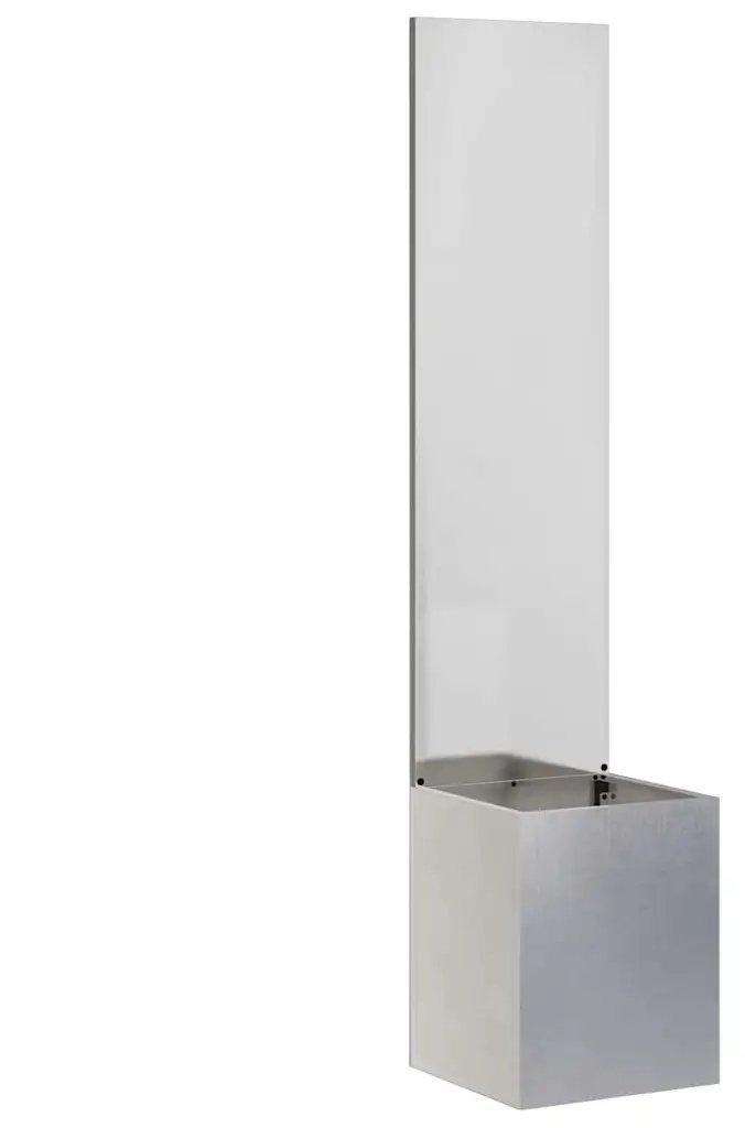 vidaXL Donica ogrodowa z dekoracyjną płytą srebrny 32 x 140 cm