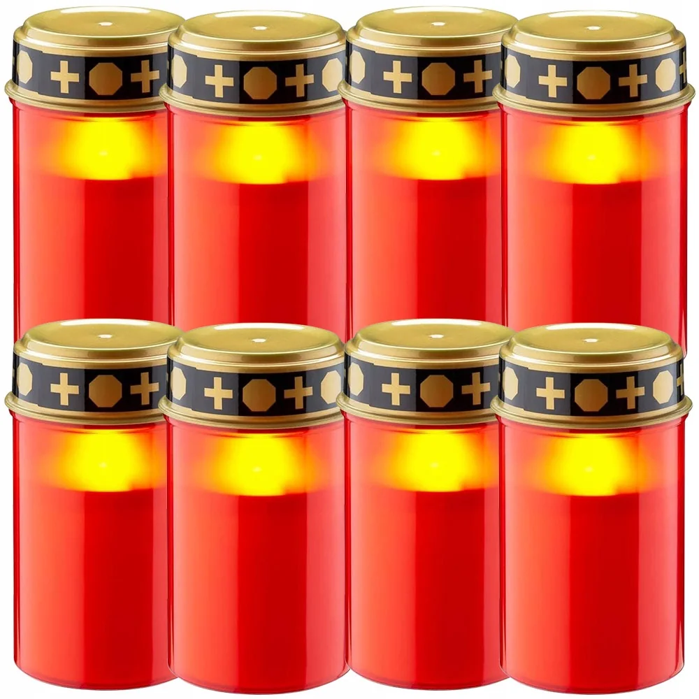 8 x Znicz LED Wieczna Świeczka Świeca Święto Zmarłych Cmentarz groby