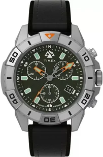 Zegarek Zegarek Timex TW2W16100 Black Leather Strap 42mm  - Zegarki męskie - miniaturka - grafika 1