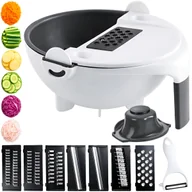 Akcesoria i części AGD - WIELOFUNKCYJNA MISKA KUCHENNA 9W1 CEDZAK TARKA SZATKOWNICA ZESTAW OSTRZY - miniaturka - grafika 1