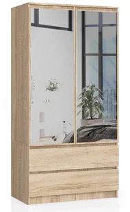 Szafa na ubrania z drążkiem i półkami dąb sonoma M2-E57 - Szafy - miniaturka - grafika 1