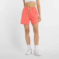 Spodnie sportowe damskie - Spodenki damskie New Balance WS41508DTR pomarańczowe - miniaturka - grafika 1