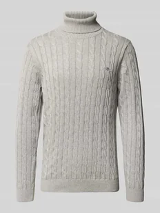 Sweter z dzianiny z prążkowanymi wykończeniami - Swetry męskie - miniaturka - grafika 1