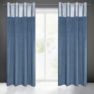 Zasłony - Zasłona welwet Peri 140x250 Granatowa Eurofirany - miniaturka - grafika 1