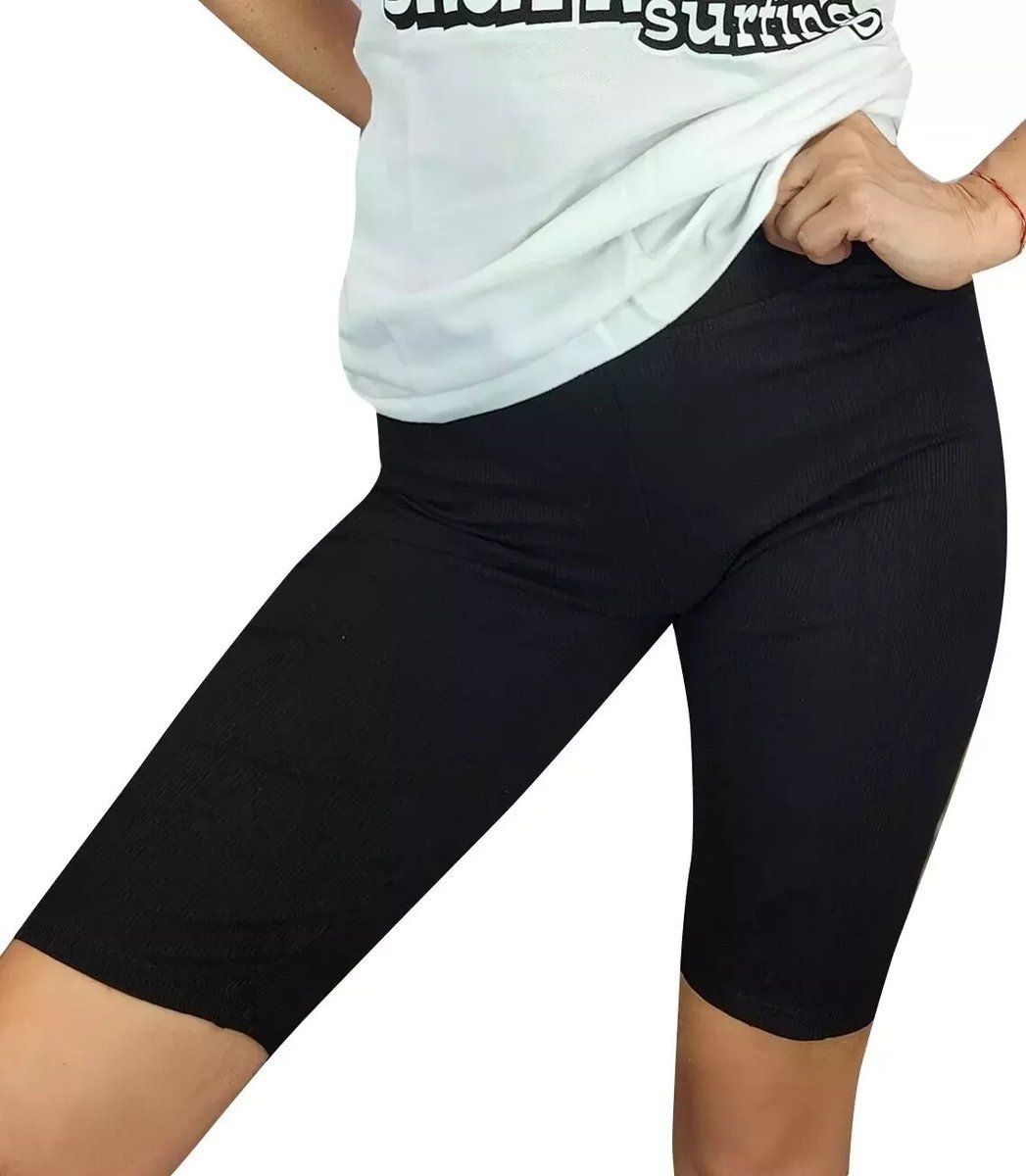 Krótkie legginsy prążkowane plus size Eleganckie ELA-S/M