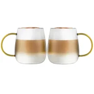 Szklanki - Vialli Design Komplet szklanek z żółtym uchem Bolla 1173 2 x 400 ml - miniaturka - grafika 1