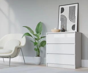IKEA MALM Komoda, 3 szuflady, biały połysk biały, 80x78 cm - Komody - miniaturka - grafika 1