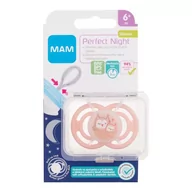 Smoczki uspokajające - MAM Perfect Night Silicone Pacifier 6m+ Owls smoczek 1 szt dla dzieci - miniaturka - grafika 1