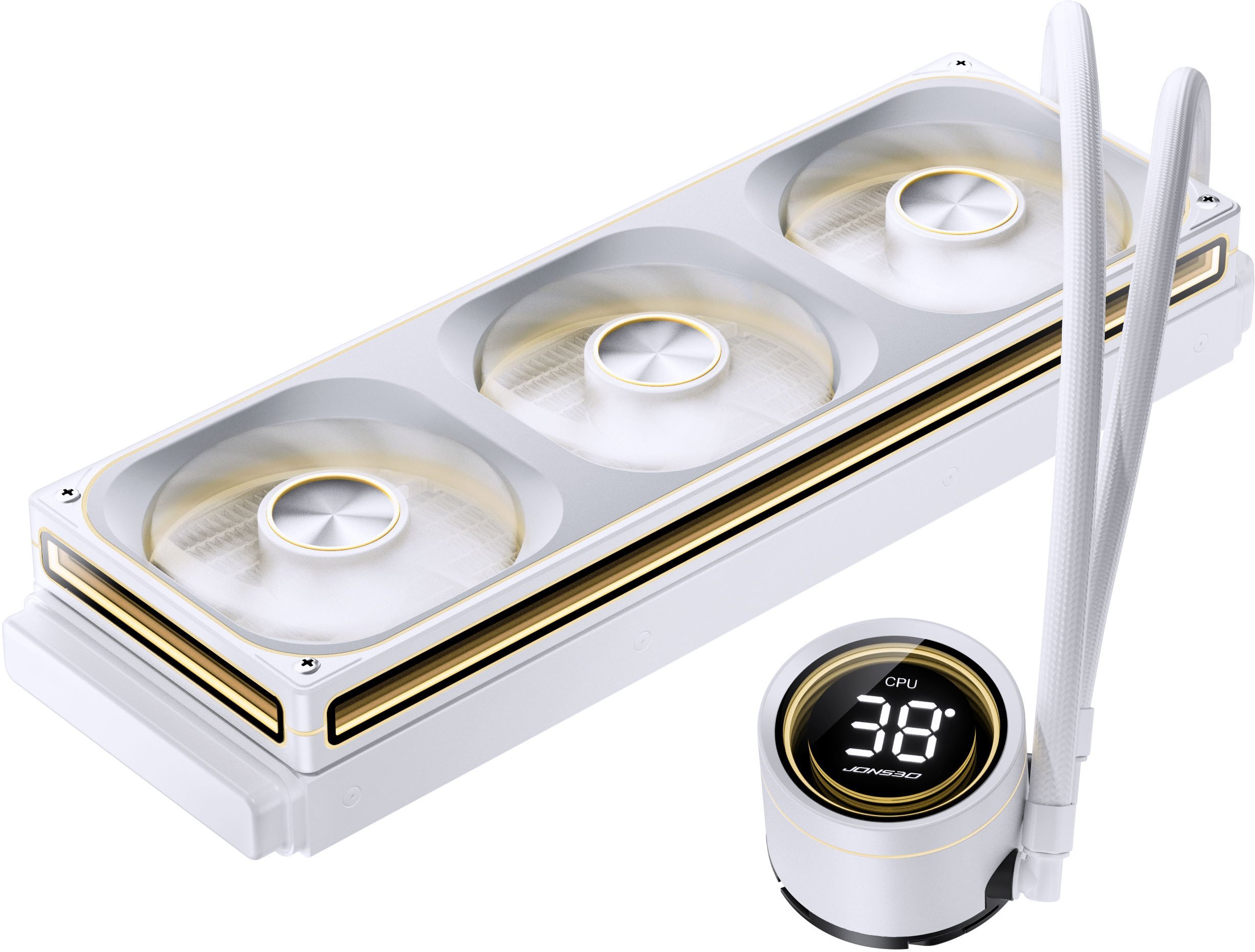 Chłodzenie wodne Jonsbo TH-360 AiO chłodzenie wodne, ARGB, wyświetlacz segmentowy - 360mm, white TH-360W