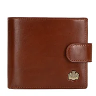 Portfele - Męski portfel skórzany zapinany jasny brąz - miniaturka - grafika 1