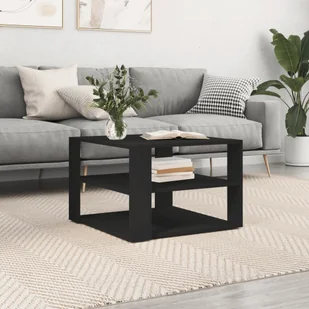 Stolik kawowy czarny 59,5x59,5x40 cm materiał drewnopochodny - Ławy i stoliki kawowe - miniaturka - grafika 1