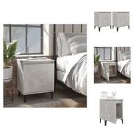 Szafki nocne - vidaXL Szafki nocne z metalowymi nogami 2 szt. Beton szary 40x30x50 cm - Stoliki nocne - miniaturka - grafika 1