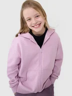 Bluzy damskie - 4F Bluza dresowa rozpinana z kapturem dziewczęca - różowa 122 (6-7 lat) - miniaturka - grafika 1