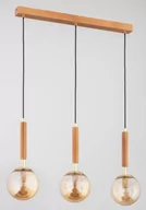 Lampy sufitowe - Tori lampa wisząca 3-punktowa złota/drewno 62317 - miniaturka - grafika 1