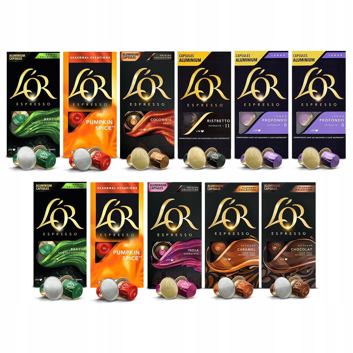 Kapsułki do Nespresso(r)* L'or zestaw mix [110 kapsułek] 9+2 Gratis!