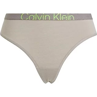 Majtki damskie - Calvin Klein Nowoczesne stringi damskie, Satelitarny/zielony Flash, M - grafika 1