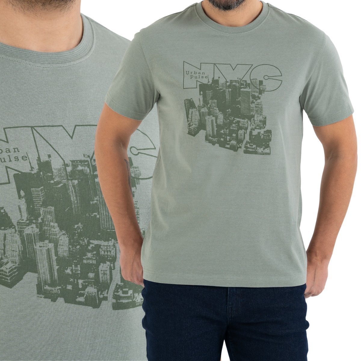 T-SHIRT MĘSKI BAWEŁNIANY Z NADRUKIEM MONOCHROMATYCZNYM MORAJ XXL GREEN