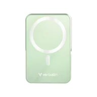 Powerbanki - Verbatim, powerbank z ładowaniem bezprzewodowym, 5V, ładowanie telefonu, 32259, 10 000mAh, Mocowanie magnetyczne, zielona - miniaturka - grafika 1