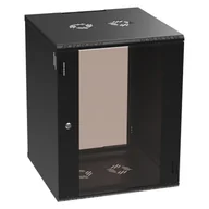 Szafy rack - Szafa wisząca Professional 19" 15U, 600mm, drzwi szklane, czarna - miniaturka - grafika 1