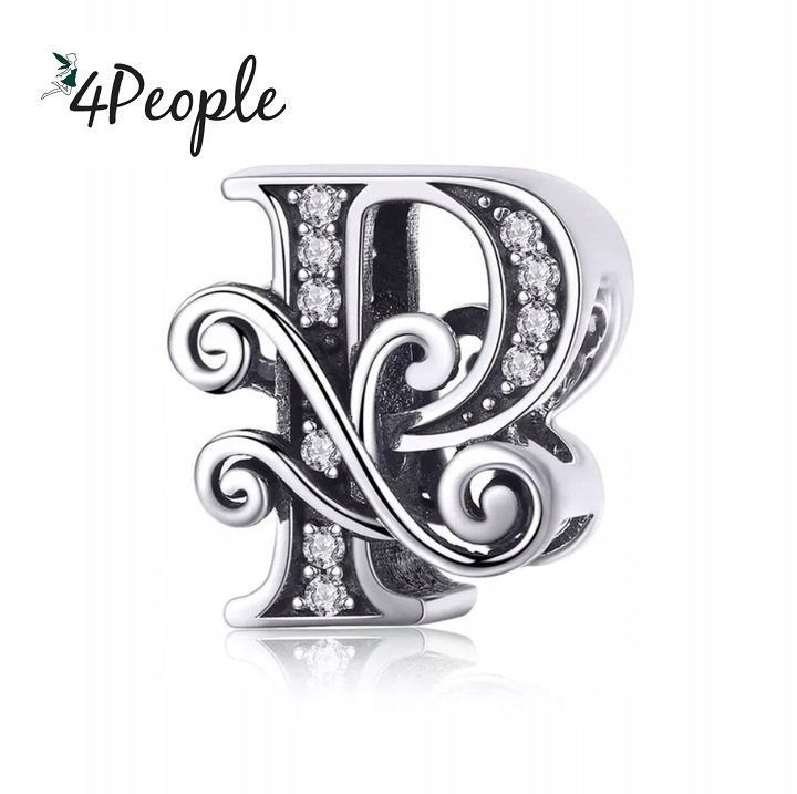 Zawieszka Charms Literka Litera P Alfabet Srebro