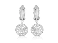 Kolczyki - Srebrne klipsy z rozetą - Madeleine - miniaturka - grafika 1