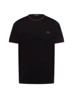 Koszulki męskie - Fred Perry T-shirt męski Mężczyźni Bawełna brązowy jednolity, S - miniaturka - grafika 1