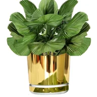 Donice - 26 cm wzór ZŁOTO - BIAŁA Doniczka z podstawką * nowoczesna * elegancka * styl glamour * wysoki połysk * z drenażem - miniaturka - grafika 1