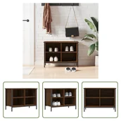 Szafki na buty - The Living Store Stojak na buty brązowy dąb 69x35x50 cm materiał drewnopochodny - miniaturka - grafika 1