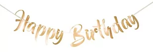 FOL Baner Happy Birthday złoty - 1 szt. F65186 - Dekoracje sali - miniaturka - grafika 1