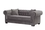 Sofy i kanapy - Dekoria Sofa Chesterfield Classic Velvet Dark Grey 3os. 218x96x78cm 006-493 - miniaturka - grafika 1