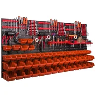 Szafy i regały magazynowe - Tablica narzędziowa 172 x 78 cm ścianka warsztatowa 56 kuwety garaż regał - miniaturka - grafika 1