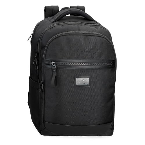 Pepe Jeans Blackmore 15,6-calowy plecak na laptopa czarny 31 x 44 x 15 cm poliester z akcentami ze sztucznej skóry 20,46 l by Joumma Bags, Czarny (Black), Talla única, plecak na laptopa