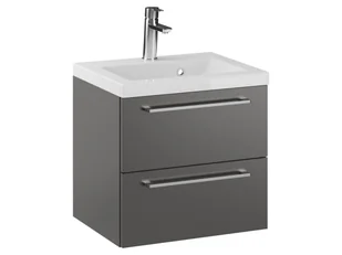 Szafka Wisząca Z Umywalką RON 50 cm - Titan Mat - Uchwyty Chromowane - Szafki łazienkowe - miniaturka - grafika 1