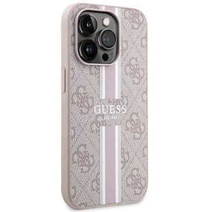 Etui Guess GUHMP15LP4RPSP Apple iPhone 15 Pro hardcase 4G Printed Stripes MagSafe różowy/pink - Etui i futerały do telefonów - miniaturka - grafika 5