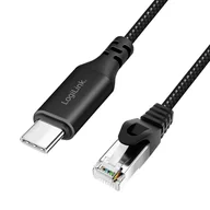 Kable USB - LogiLink USB 3.2 typ C - RJ45 2.0m - miniaturka - grafika 1