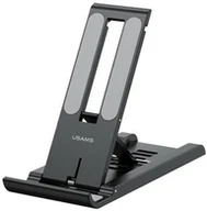 Uchwyty samochodowe do telefonów - Uchwyt USAMS biurkowy na telefon/tablet Czarny (6958444900971) - miniaturka - grafika 1