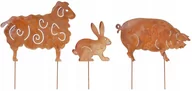 Pozostałe ozdoby ogrodowe - Zestaw Figurki Figury Ozdoby Wbijane Ogrodowe Rdza - miniaturka - grafika 1