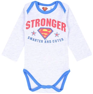 Szare, melanżowe body niemowlęce Superman 24 m 92 cm - Body dla niemowląt - miniaturka - grafika 1