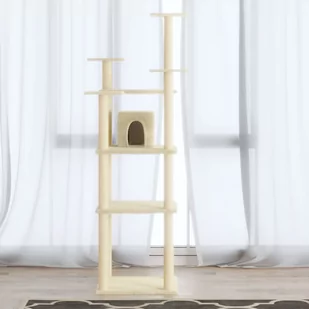 shumee shumee Drapak dla kota z sizalowymi słupkami kremowy 171 cm - Drapaki dla kotów - miniaturka - grafika 1