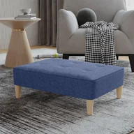 Pufy i podnóżki - shumee shumee Podnóżek niebieski 78x56x32 cm tapicerowany tkaniną - miniaturka - grafika 1