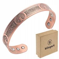 Bransolety męskie - BLINGART Bransoletka MIEDZIANA męska magnetyczna BANGLA drzewko YGGDRASIL - miniaturka - grafika 1