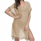 Bluzki damskie - LETNIA TUNIKA PLAŻOWA PAREO NARZUTKA NA PLAŻĘ SUKIENKA DAMSKA SZYFON KOLORY - miniaturka - grafika 1