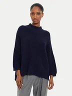 Swetry damskie - Kontatto Golf 3M0213 Granatowy Relaxed Fit - miniaturka - grafika 1