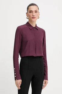 Patrizia Pepe koszula damska kolor bordowy regular z kołnierzykiem klasycznym 8C0761 A8I1 - Koszule damskie - miniaturka - grafika 1
