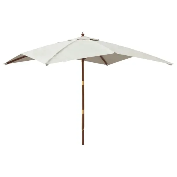 Parasol ogrodowy 300x300x273 cm, piaskowy, UV, drewno, poliester